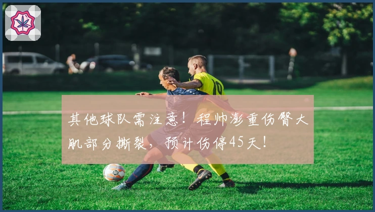其他球队需注意！程帅澎重伤臀大肌部分撕裂，预计伤停45天！