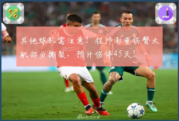 其他球队需注意！程帅澎重伤臀大肌部分撕裂，预计伤停45天！